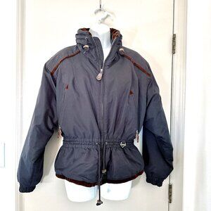 VINTAGE WOMEN'S FERA BLACK BROWN SKI JACKET SZ: 10